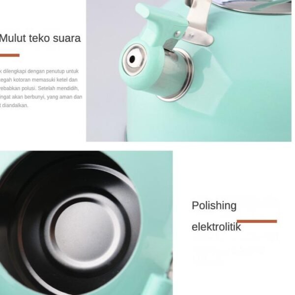teko/Kettle air Bunyi Stainless Steel 3 Liter Whistling Kettle Texania Dapur teko air Kitchenware - Gambar 4