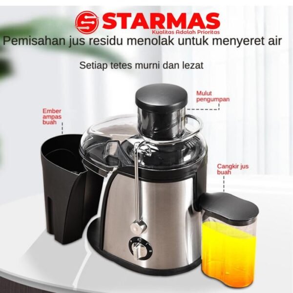 STARMAS Juicer Portable Tanpa Ampas Portable Blender Juicer Extractor 800W-Slow Juicer 99% Fresh Fruit-350ml Mesin Pisau - Gambar 2