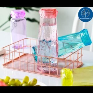 Botol Air Minum Kaca Crystal 450 ML Beraneka Warna 100% Original Biru Kuning Bottles Water Plastik Putih