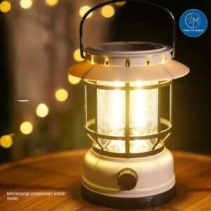 STARMAS Lampu Camping Tenaga Matahari + Rechargable USB-C Retro 3 COB  Starmas lentera
