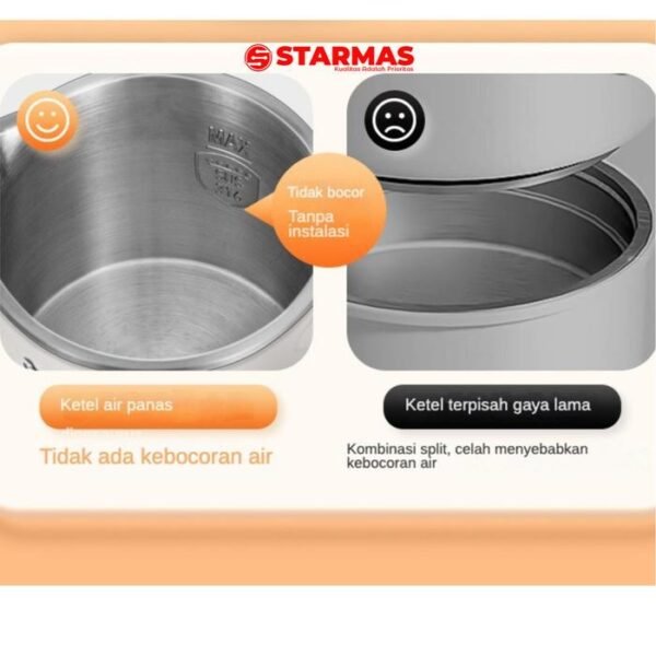 STARMAS Teko mug listrik travel / kettle electric travel 800 ML camping foldable portable lipat portabel 316 multi fungsi (teko, hotpot, masak mie) Stainless Wadah Pemanas Air - Gambar 8