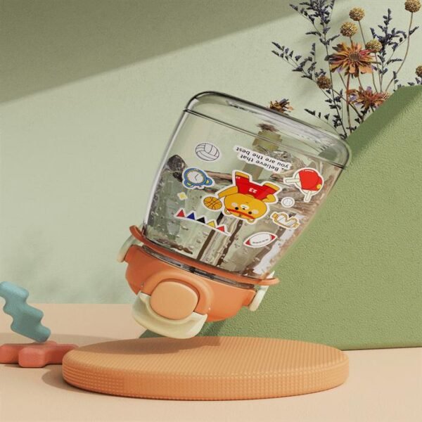 Botol Minum Anak Sekolah Sedotan Tali BPA Free Stiker Lucu 1300 ML - Gambar 3