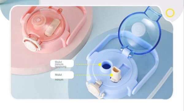 Botol Air Minum Anak Sedotan Tali BPA Free Motif Japan Bear 1100 ML - Gambar 5