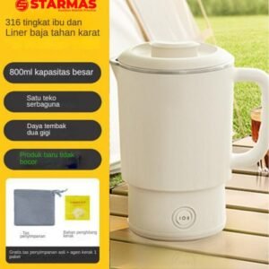 STARMAS Teko mug listrik travel / kettle electric travel 800 ML camping foldable portable lipat portabel 316 multi fungsi (teko, hotpot, masak mie) Stainless Wadah Pemanas Air