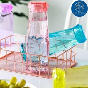 STARMAS Botol Air Minum Kaca Crystal 450 ML Beraneka Warna 100 % Original Biru Kuning Putih botol barbie Plastik Bottles Kitchenware Water