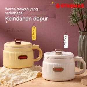 STARMAS Electric Cooking Pot Multifungsi Low Watt Panci Listrik Anak Kos Portable 1,6L Satu Alat Banyak Fungsi Lapisan Keramik Anti Lengket Kabel