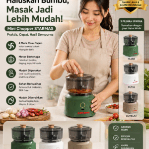 STARMAS Food Processor Chopper Mini MY-01 Rechargeable USB Isi 350 Ml STARMAS Kabel Pengaduk cover blender