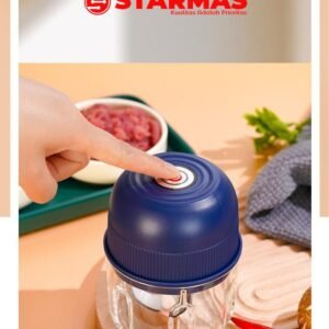 STARMAS Kaca Mini Chopper Blender Portable 3 pisau 260 ml Bumbu kapsul Alat 304 stainless steel Penggiling daging mpasi bayi Food Hijau Putih Biru Listrik