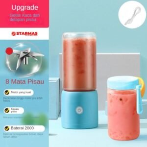 STARMAS Juicer Portable Blender Portable 2 Gelas kaca 8 Mata Pisau Starmas Minuman Stainless nutribullet Baterai Peralatan