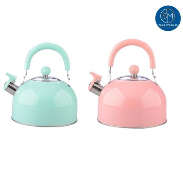 teko/Kettle air Bunyi Stainless Steel 3 Liter Whistling Kettle Texania Dapur teko air Kitchenware - Gambar 2