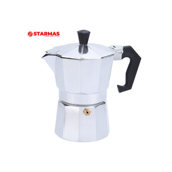 STARMAS LITE MOKA POT 2 / 3 / 6/ 9/ 12 CUPS COFFEE ESPRESSO MAKER 100 ML 150ML 300ML 450ML 600ML  ALUMINIUM - Gambar 9