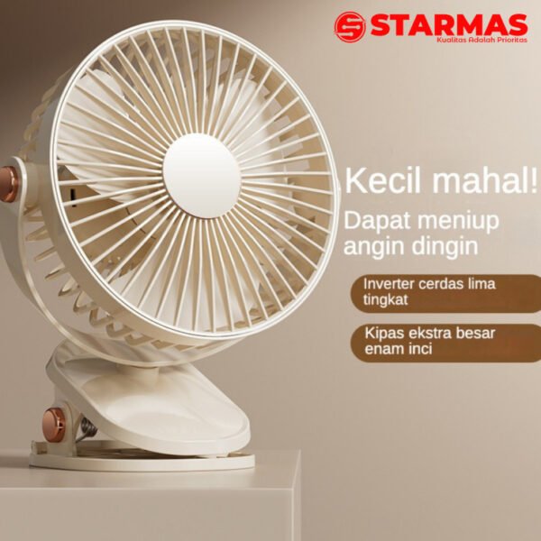 STARMAS Klip Desktop 2-in-1 USB Kipas Kecil Isi Ulang Kipas Angin Berputar Mini dengan Lampu Malam Senyap Portabel Siswa Kantor - Gambar 6