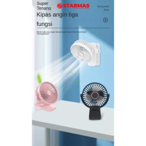 STARMAS Klip Desktop 2-in-1 USB Kipas Kecil Isi Ulang Kipas Angin Berputar Mini Portabel Siswa Kantor