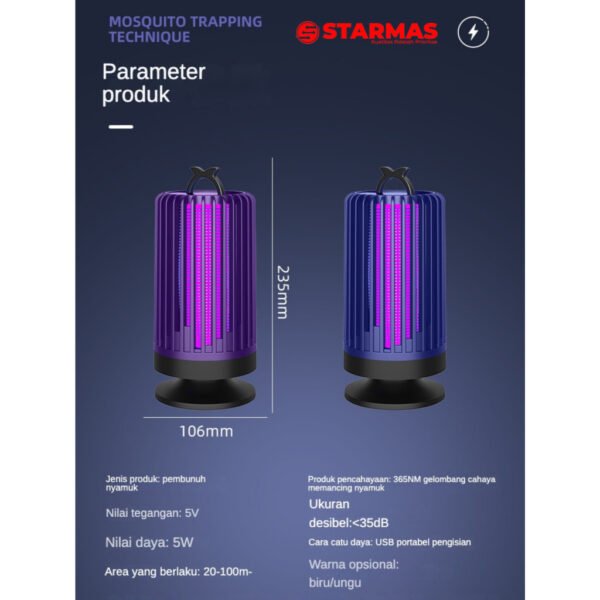 STARMAS New Mosquito Killer LED / Perangkap Pembasmi Nyamuk UV Light New - Gambar 3