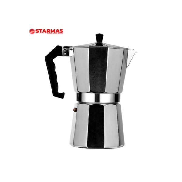 STARMAS LITE MOKA POT 2 / 3 / 6/ 9/ 12 CUPS COFFEE ESPRESSO MAKER 100 ML 150ML 300ML 450ML 600ML  ALUMINIUM