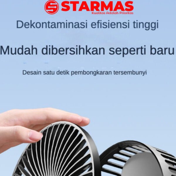 STARMAS Klip Desktop 2-in-1 USB Kipas Kecil Isi Ulang Kipas Angin Berputar Mini dengan Lampu Malam Senyap Portabel Siswa Kantor - Gambar 7