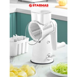 STARMAS Parutan Pengiris Pemotong Putar Buah Sayur dan Bawang Manual  5 Pisau 1 Handel Anti Slip Kualitas Premium Serbaguna