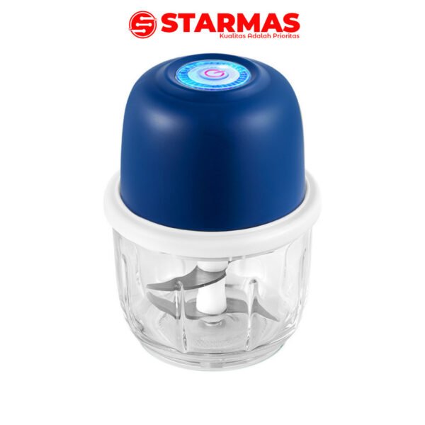 STARMAS Kaca Mini Chopper Blender Portable 3 pisau 260 ml Bumbu kapsul Alat 304 stainless steel Penggiling daging mpasi bayi Food - Gambar 4