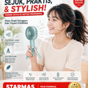 STARMAS kipas angin Genggam Travel Tripod Dengan Lampu Warna + 3 Speed Starmas aolida kipas mini