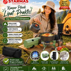 STARMAS Kompor Lipat Portable Untuk Traveling Hiking Mudah Dilipat Mini