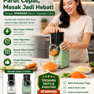 STARMAS Potong Sayuran Multifungsi Elektrik Pemotong Sayuran Listrik Parutan Keju Listrik Otomatis 316 Stainless Steels Automatic Vegetable Cutter