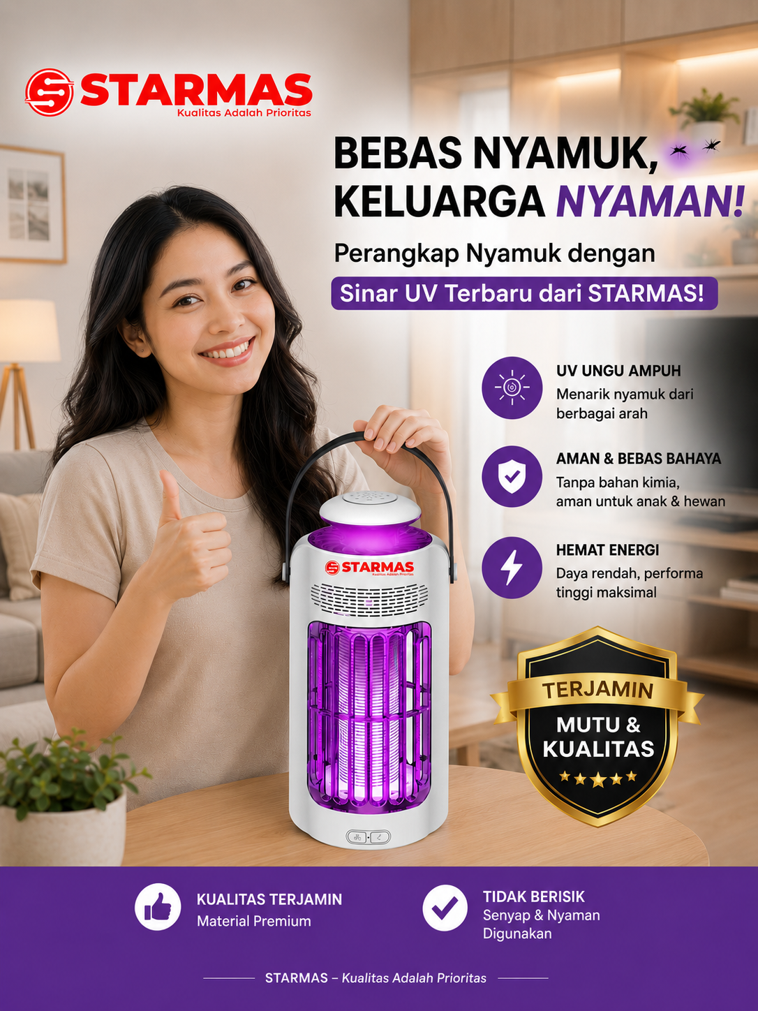STARMAS SM 177 Super Mosquito Killer - Perangkap Nyamuk Lampu Penangkap