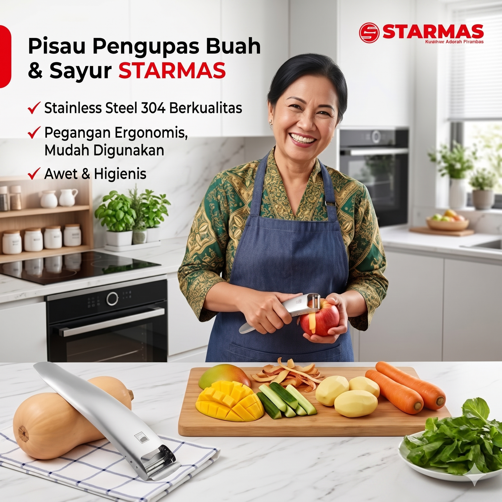 STARMAS Pisau Pengupas Buah Stainless Steel Starmas Serbaguna