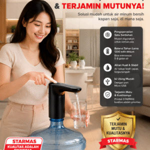 STARMAS Pompa Galon Elektrik 2 Tombol Rechargable USB 1200mAH A001 Starmas 100% Original Dispenser Air Kabel Listrik Water pompagalon kran untuk