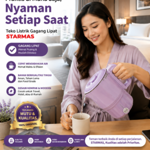 STARMAS Teko Lipat Listrik 1300 ML Portabel 304 Multi Fungsi Stainless Wadah