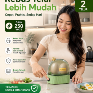 STARMAS Epicure Electric Egg Cooker Steamer Alat Rebus Telur Elektrik Pengukus Portable Colokan Listrik Model Indonesia Bulat Otomatis Pengukus Makanan