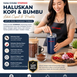 STARMAS Blender Bumbu Dapur Grinder Kopi Pisau 8 Bilah Blender Portable Mini Kecil Penggiling Kopi Multifungsi Serbaguna Chopper