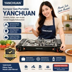 YANCHUAN Kompor Piknik 2 Tungku Portable awet serbaguna original