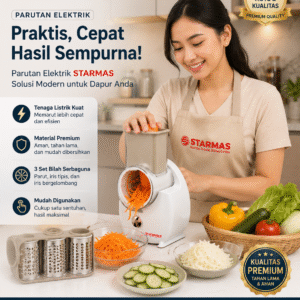 STARMAS Pemotong Sayuran Listrik Sepenuhnya Otomatis Parutan Sayur Keju Elektrik 3 Replaceable Blade Electric Vegetable Cutt Original