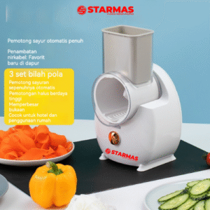 STARMAS Pemotong Sayuran Listrik Sepenuhnya Otomatis Parutan Sayur Keju Elektrik 3 Replaceable Blade Electric Vegetable Cutt Original