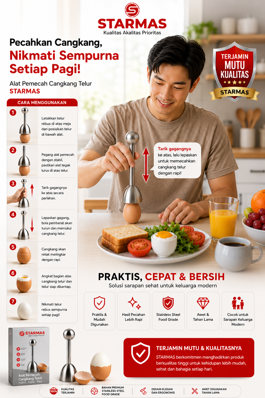 STARMAS Pembuka Cangkang Telur / Pemecah Telur / Egg Shell Cutter