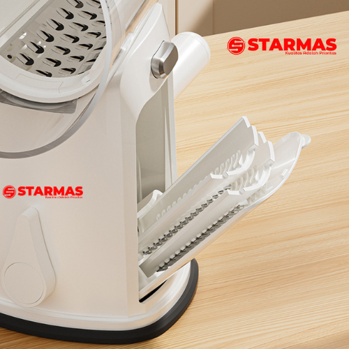 STARMAS Parutan Pengiris Pemotong Buah Sayur & Bawang Manual 5 Pisau 1 Handel Anti Slip Kualitas New Model Premium Serbaguna Alat Dapur Multifungsi Kitchenware Sayuran Peralatan Plastik ABS - Gambar 7
