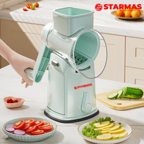STARMAS Parutan Pengiris Pemotong Buah Sayur & Bawang Manual 5 Pisau 1 Handel Anti Slip Kualitas New Model Premium Serbaguna Alat Dapur Multifungsi Kitchenware Sayuran Peralatan Plastik ABS - Gambar 5