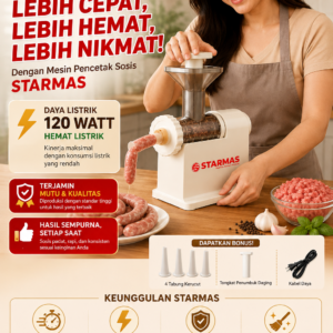 STARMAS Meat Maker Electric Mesin Cetak Daging Listrik Pencetak Daging Sosis atau Bakso Low Watt