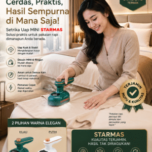 STARMAS Setrika Uap Mini Portable Iron Steam Travel Low watt New Ori STARMAS Tangki Air yang Dapat Dilepas Kabel Listrik Peralatan