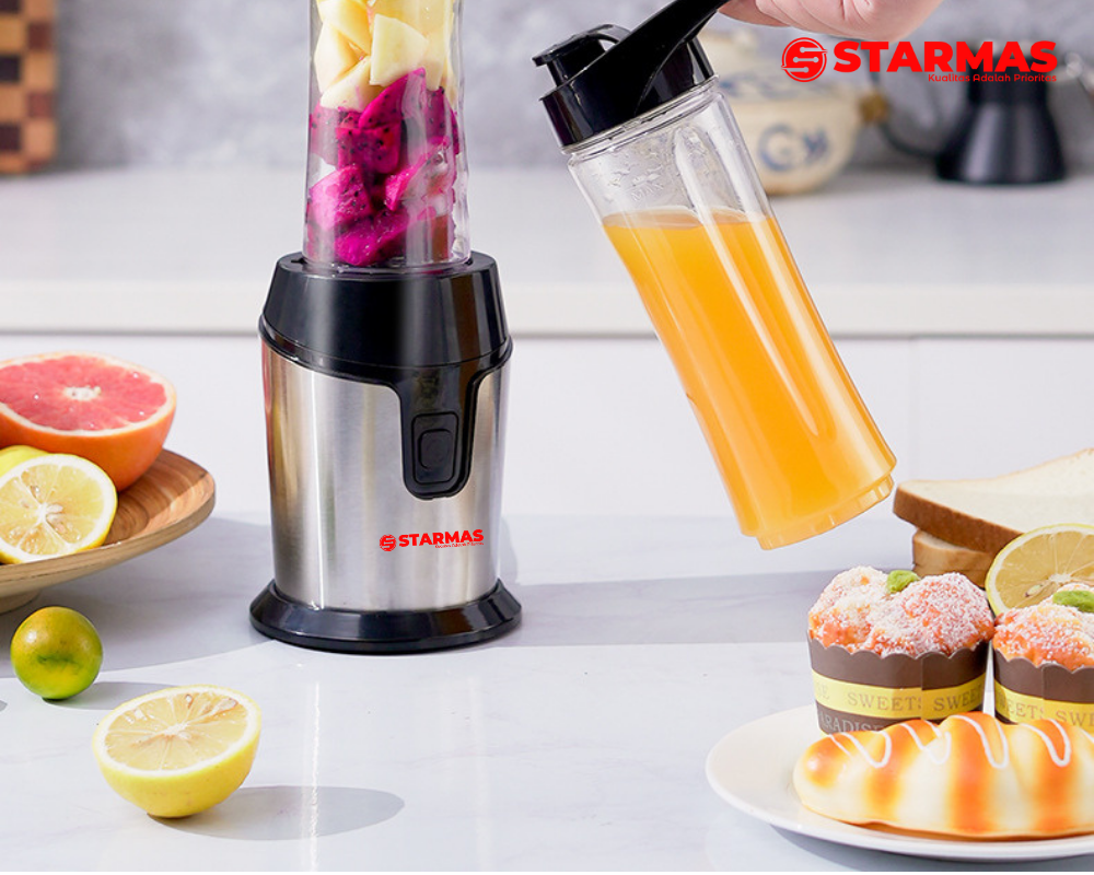 STARMAS Blender SB 588 Ready To Go Personal Blender 2 Botol Plastik Tritan lebih awet dan tahan pecah - Gambar 3