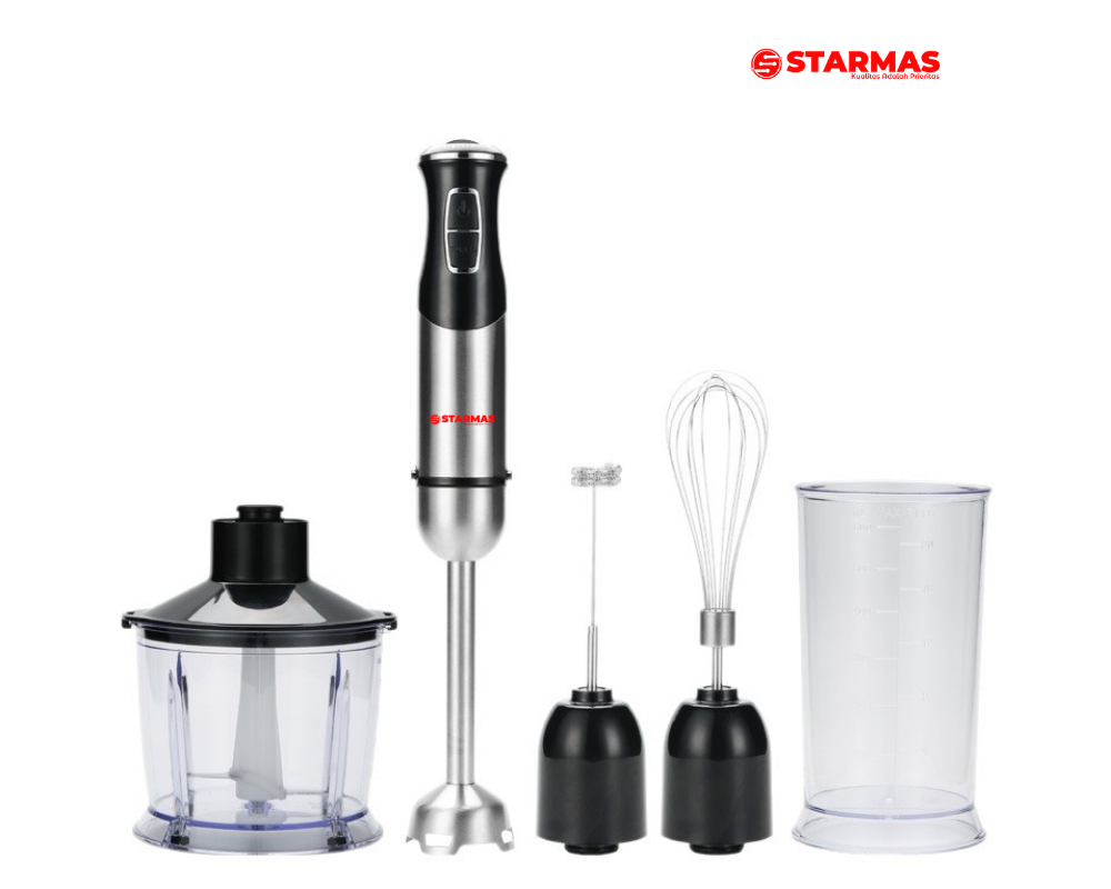 STARMAS Chopper Listrik 5 in 1 – Stepless Speed, Full Copper Motor, Stainless Steel Housing & Blade, Multifungsi Penggiling Daging & Bumbu - Gambar 8