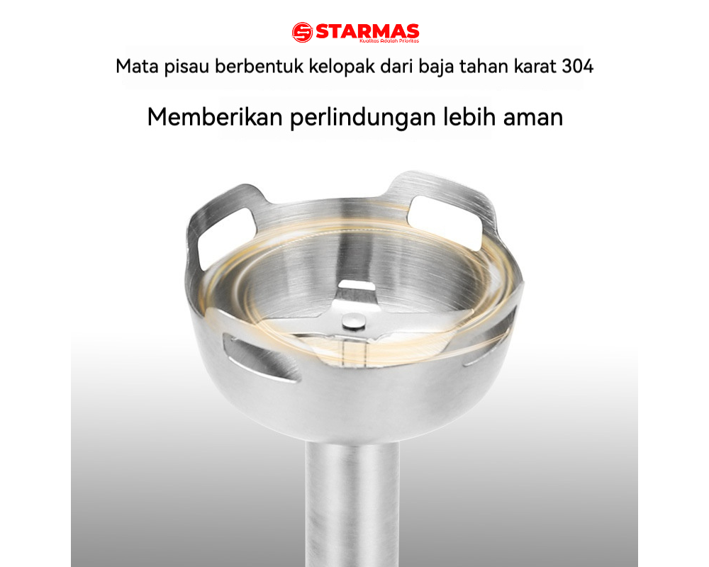 STARMAS Chopper Listrik 5 in 1 – Stepless Speed, Full Copper Motor, Stainless Steel Housing & Blade, Multifungsi Penggiling Daging & Bumbu - Gambar 5