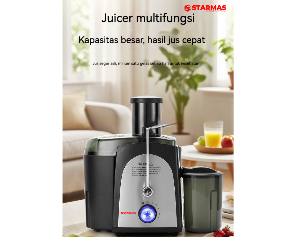 STARMAS Juice Extractor 4 in 1 Blender Chopper Besar dan Kecil Set Lengkap Bahan Gelas Kaca Serbaguna Hemat - Gambar 3