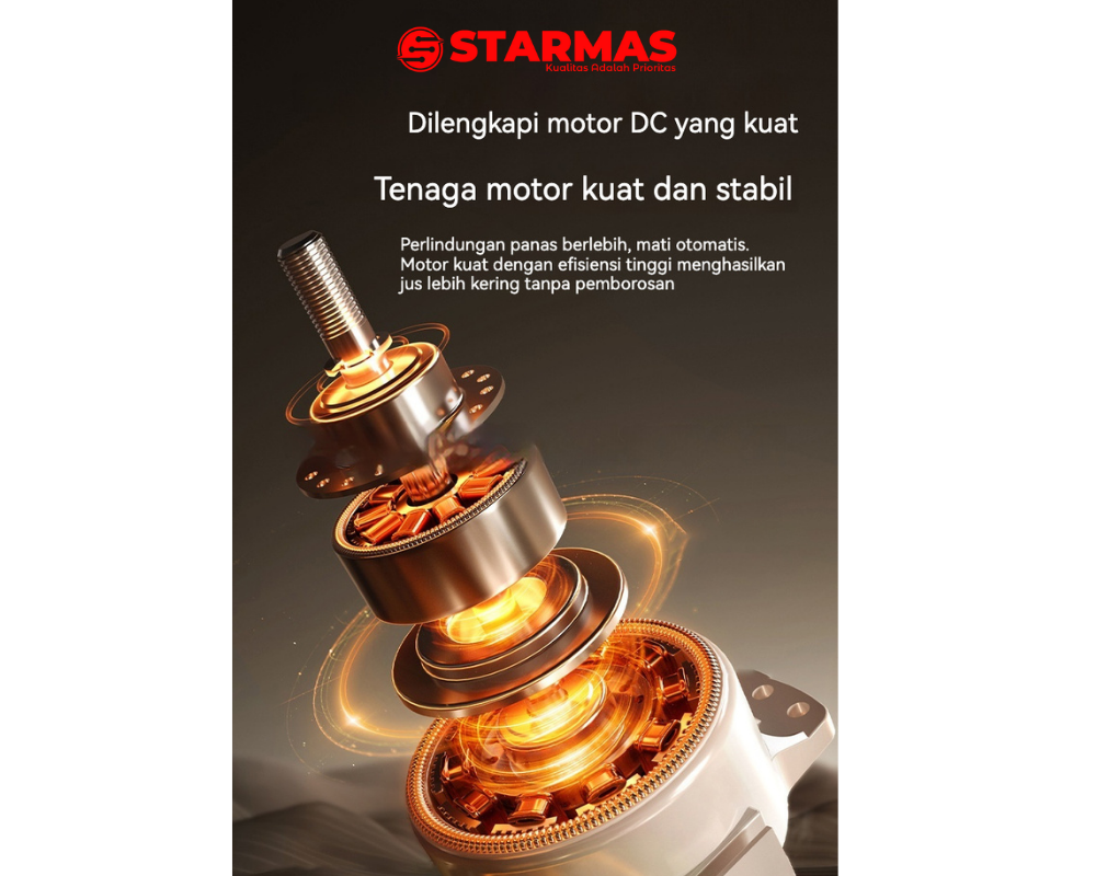 STARMAS Juice Extractor 4 in 1 Blender Chopper Besar dan Kecil Set Lengkap Bahan Gelas Kaca Serbaguna Hemat - Gambar 6
