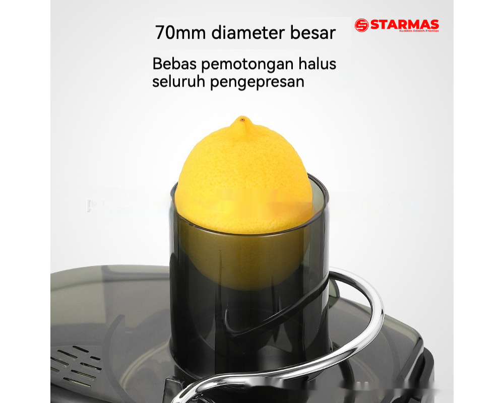 STARMAS Slow Juicer Extractor 5 Speed 1000 Watt 800 Ml Hitam Perak, Sari Buah Murni, Desain Modern - Gambar 6
